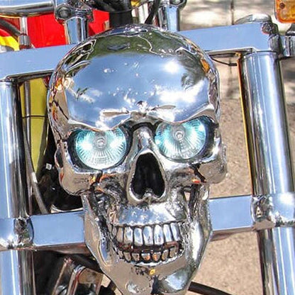 Hot Motorcycle Skull Headlight At The Real Headlight