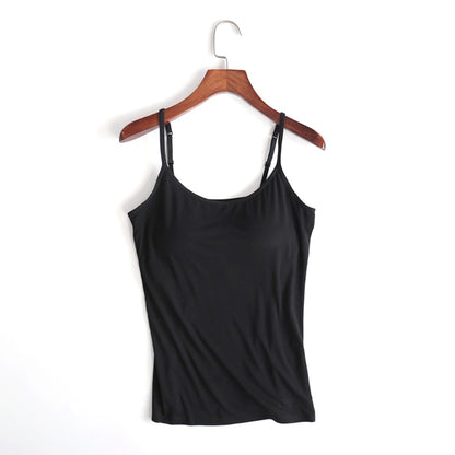 Women's Camisole Tops with Built in Bra Neck Vest