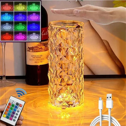3/16 Colors LED Crystal Table Lamp Projector