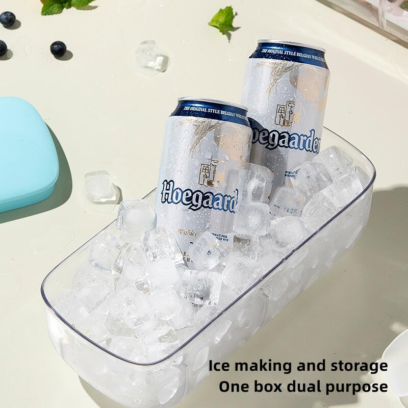 Silicone Ice Mold And Storage box 2 In 1 Ice Cube Tray