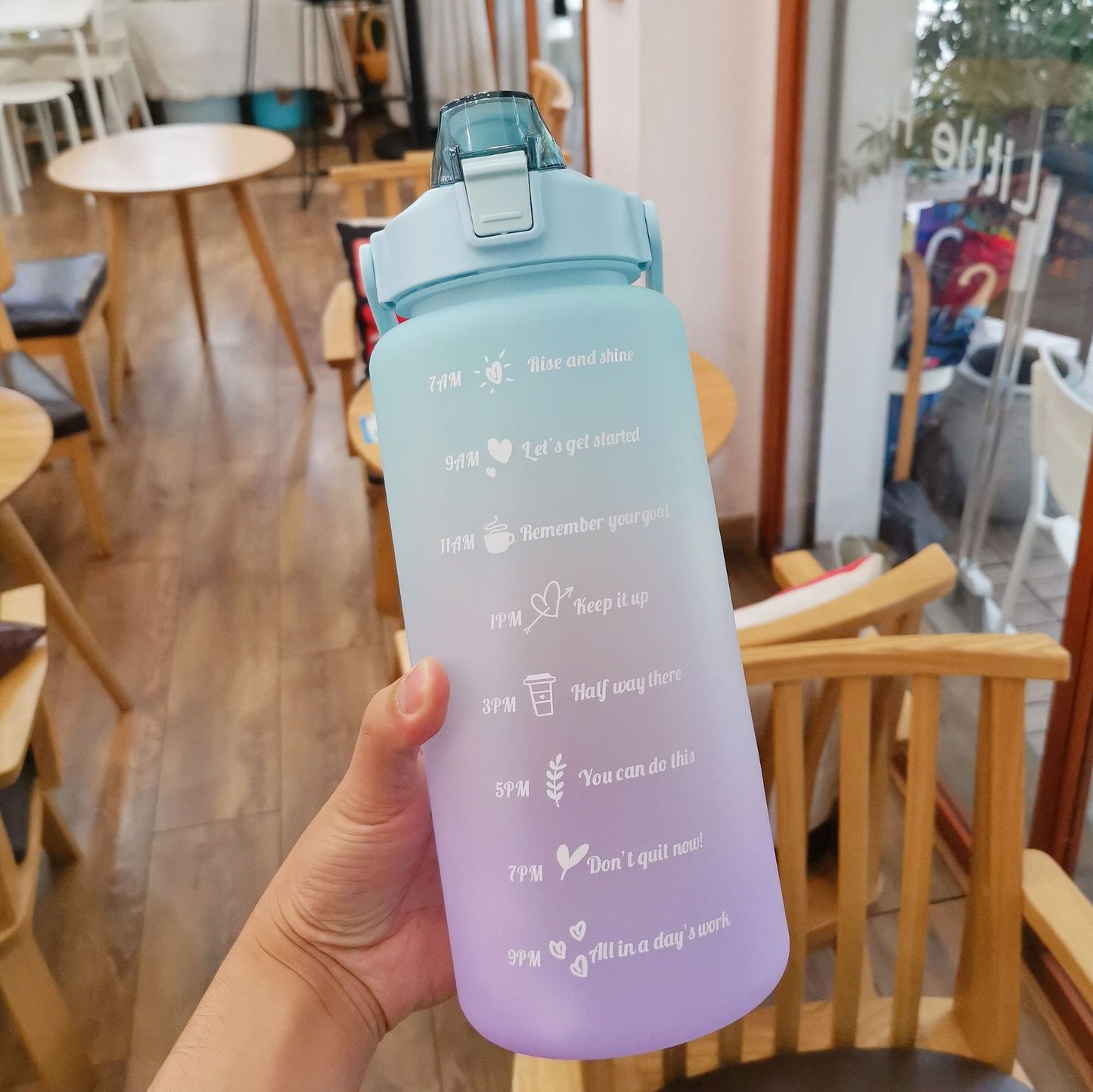 2 Liter Water Bottle with Straw Portable Travel Bottles