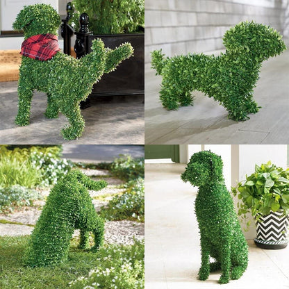 Decorative Peeing Dog in 4 Styles Green Artificial