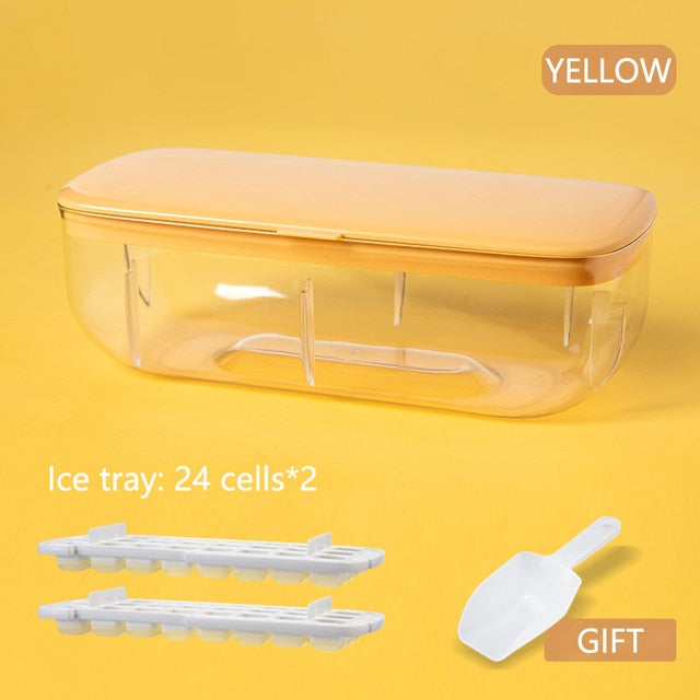 Silicone Ice Mold And Storage box 2 In 1 Ice Cube Tray