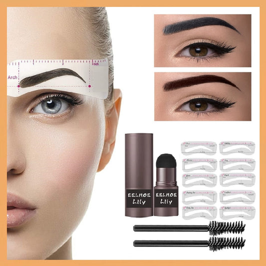 Beauty Makeup One Step Eyebrow Stamp Shaping Kit Brow Set