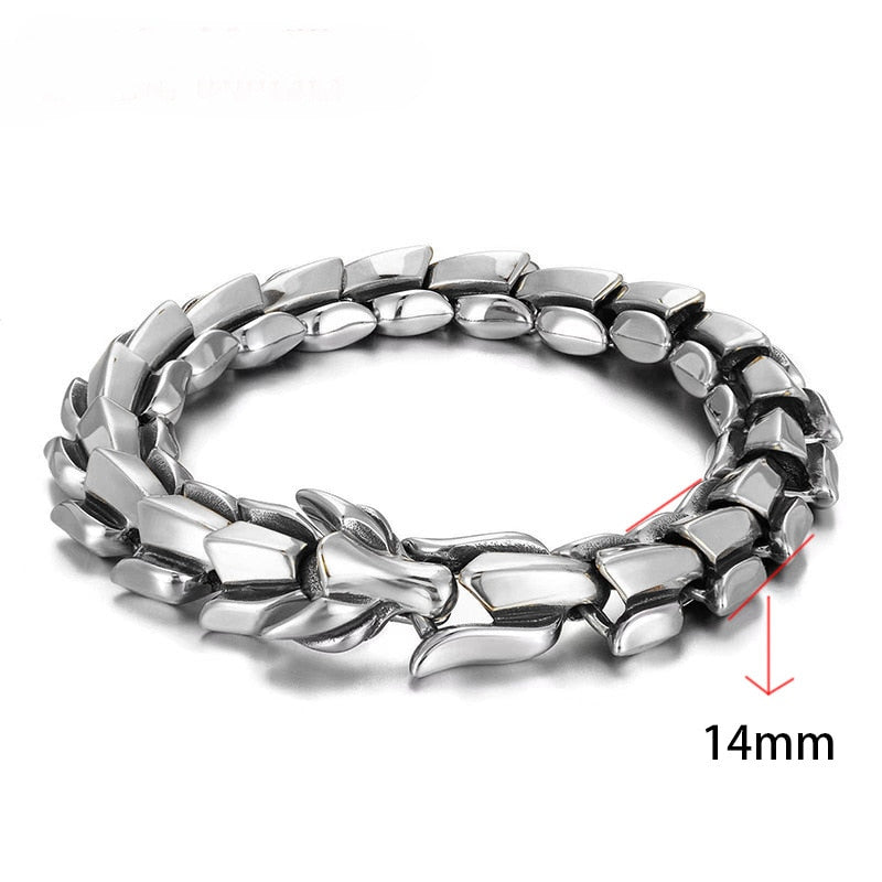 Hip Hop Silver Dragon Head Dragon Lin Bracelet