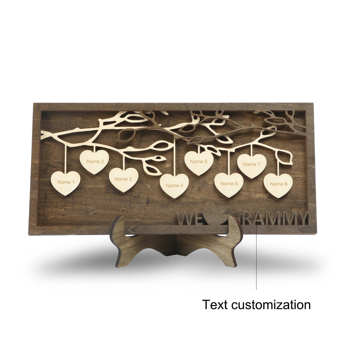 Personalized Family Names Frame Wood Gift