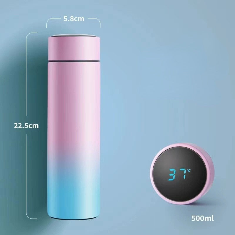 500ml smart thermos water bottle digital