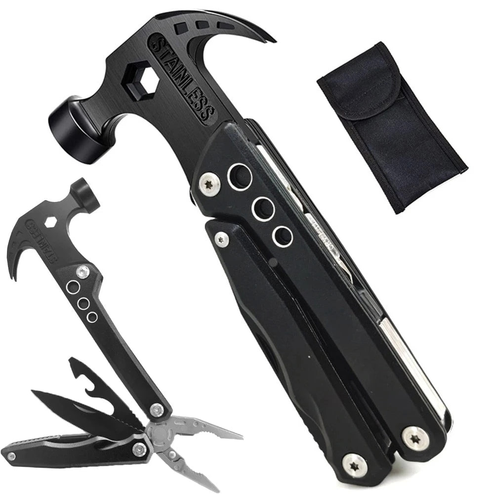 Claw Hammer Multitool Stainless Steel Knife Plier Tool