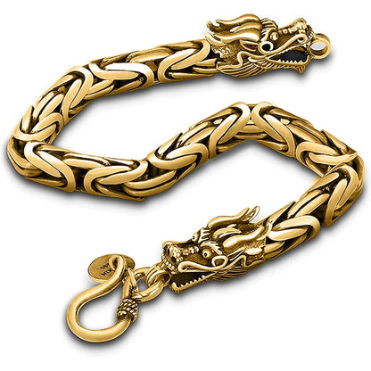 Hip Hop Silver Dragon Head Dragon Lin Bracelet