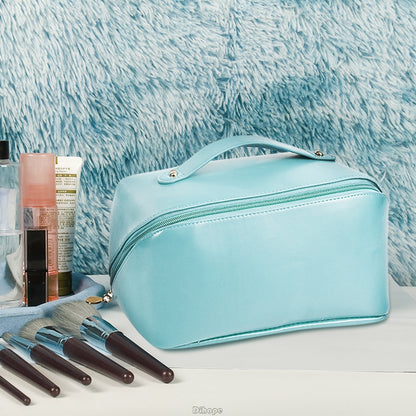 Large-Capacity Makeup Leather Cosmetic Bag