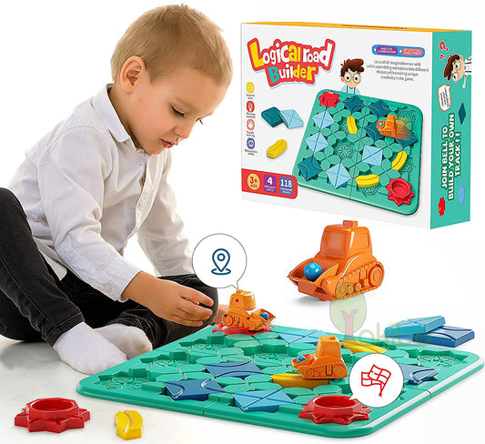 Logic Board Game for Kids Marble Run Blocks Puzzle