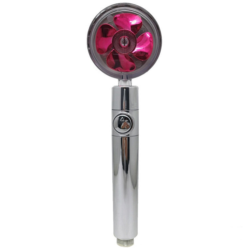 Propeller Driven Handheld Shower Head High Pressure Water