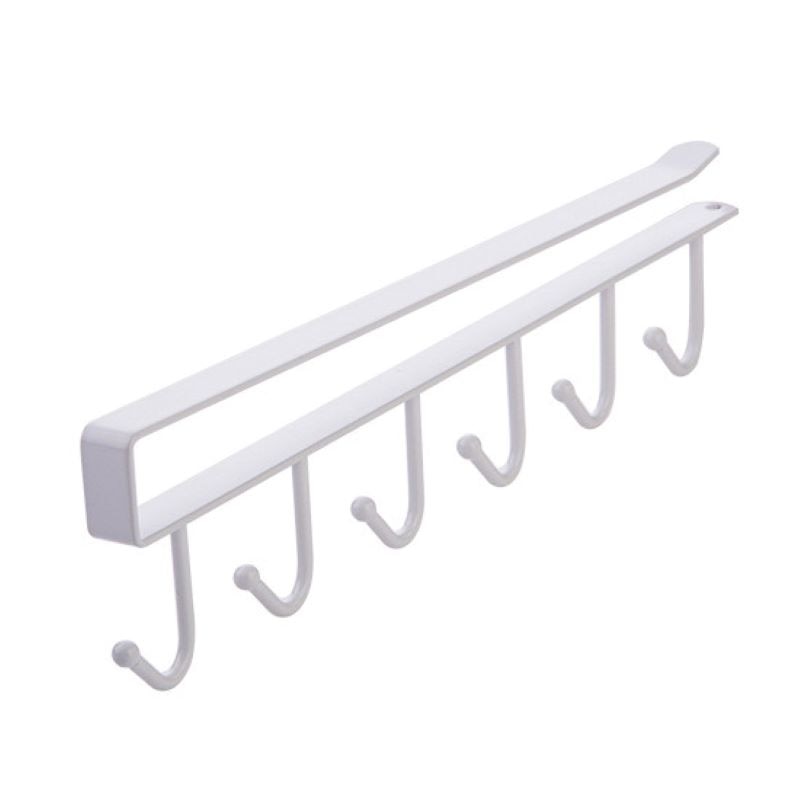 Iron 6 Hooks Storage Shelf Wardrobe Cabinet