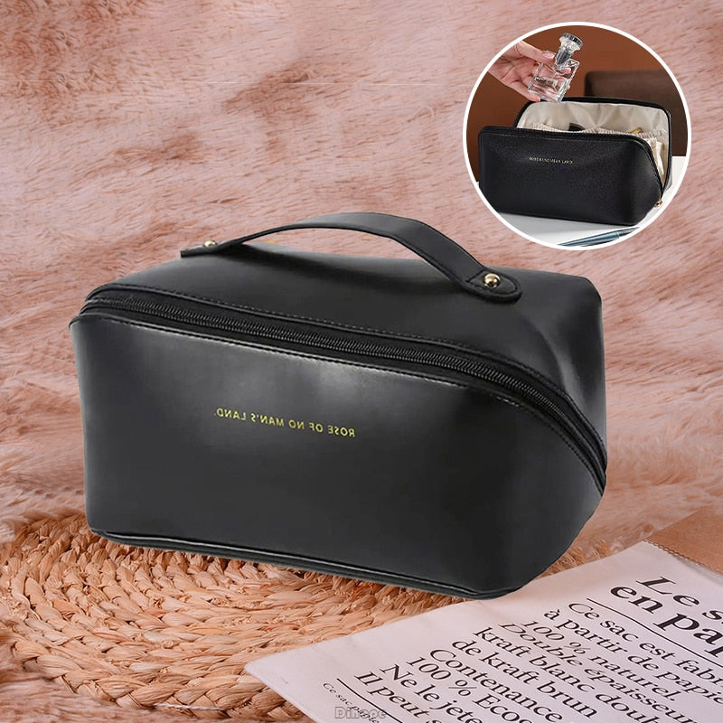 Large-Capacity Makeup Leather Cosmetic Bag