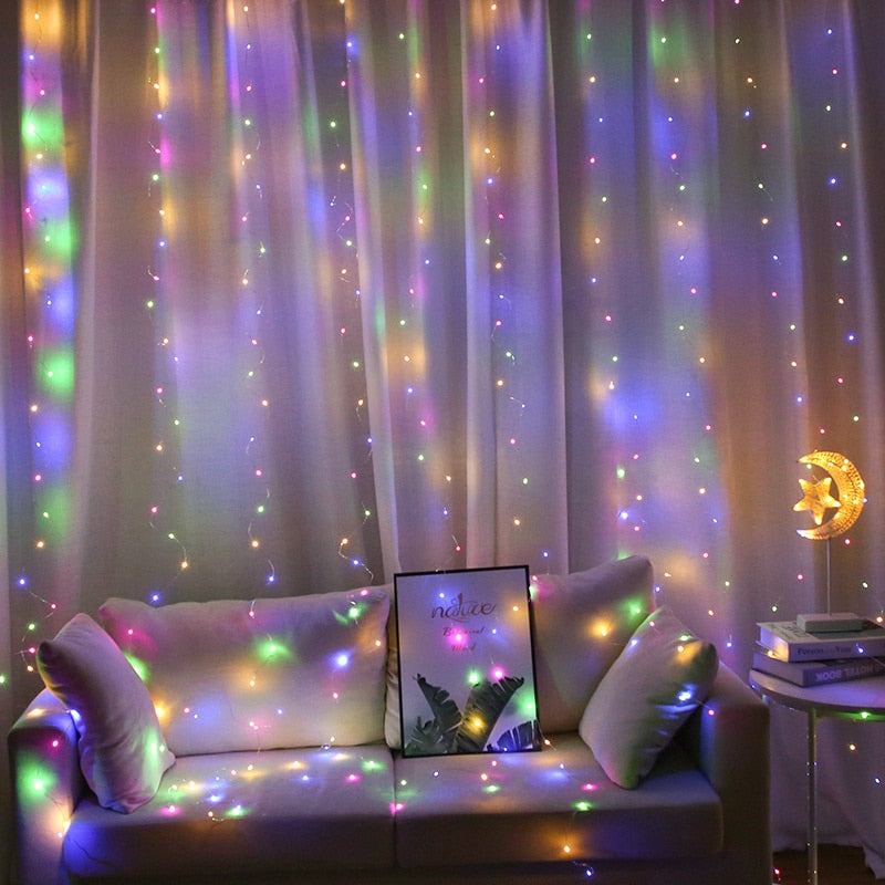 Christmas Garland LED Fairy Lights Curtain String Lights