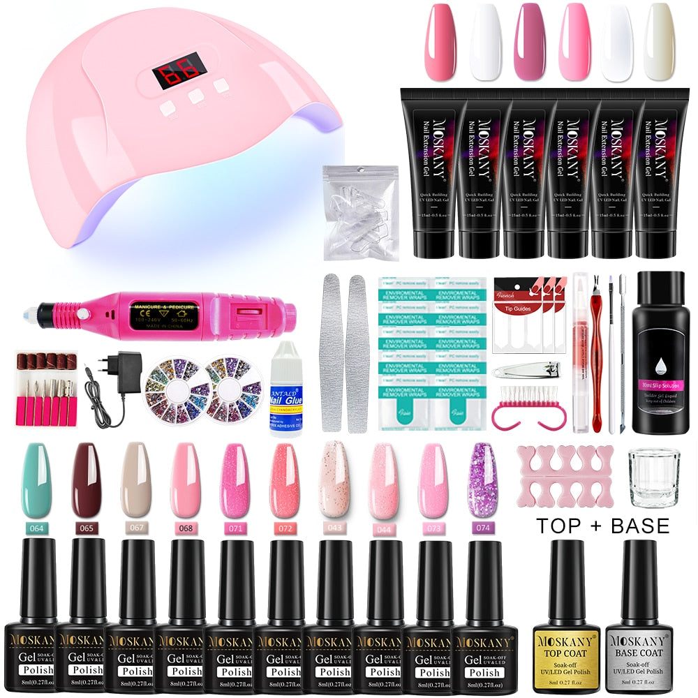 Beauty Nail Set With Nail Lamp Nail Dryer Nail Drill Machine Manicure Set Nail Art Tool