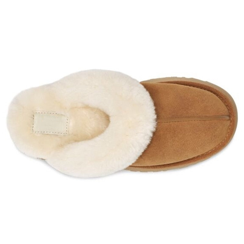 Winter Plush Cotton Slippers Women Flats Shoes