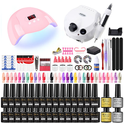 Beauty Nail Set With Nail Lamp Nail Dryer Nail Drill Machine Manicure Set Nail Art Tool