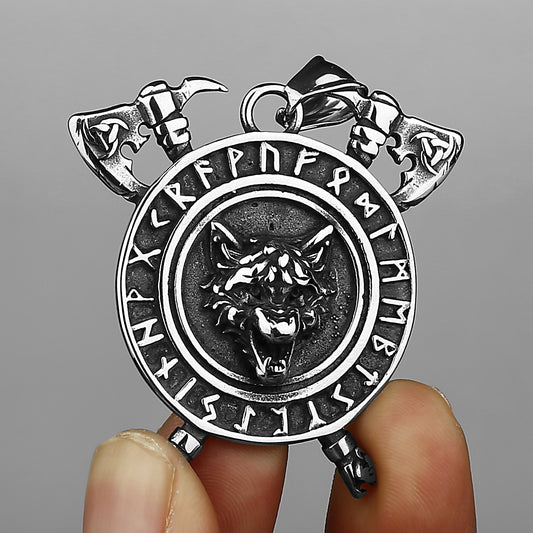 Vintage Viking Fenrir Wolf Necklace Men Norse