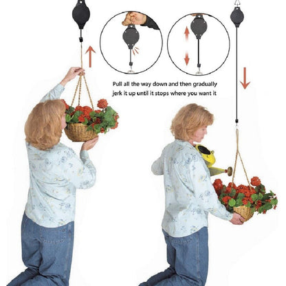 Plant Pulley Retractable Pull Down Hanging Planters for Garden Pot