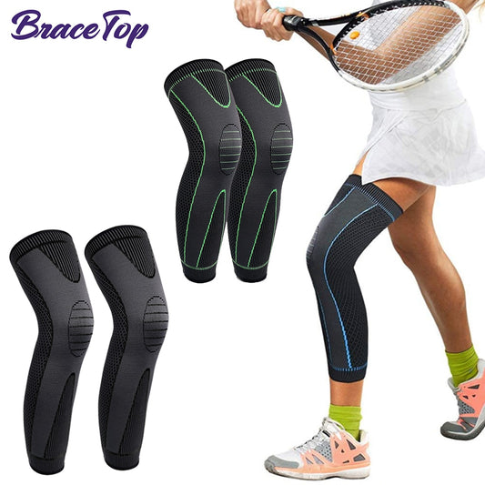 Sports Full Leg Compression Sleeves Knee Braces Protector