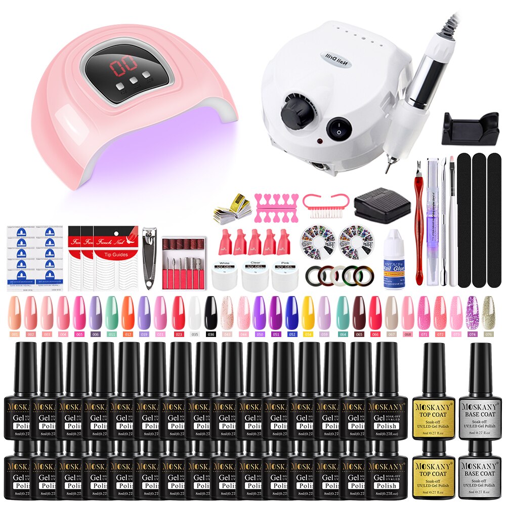 Beauty Nail Set With Nail Lamp Nail Dryer Nail Drill Machine Manicure Set Nail Art Tool