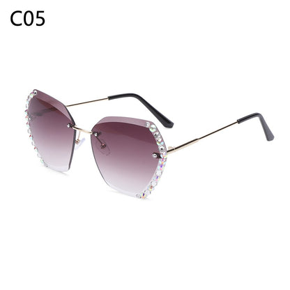 Luxury Brand Design Vintage Rhinestone Sunglasses