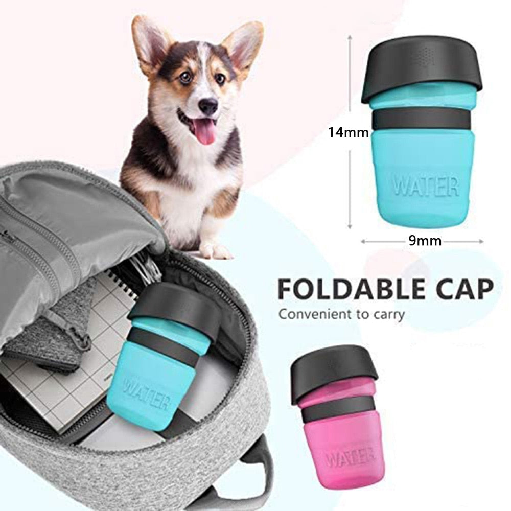 Portable Dog Water Bottle Foldable Pet Feeder Bowl Water