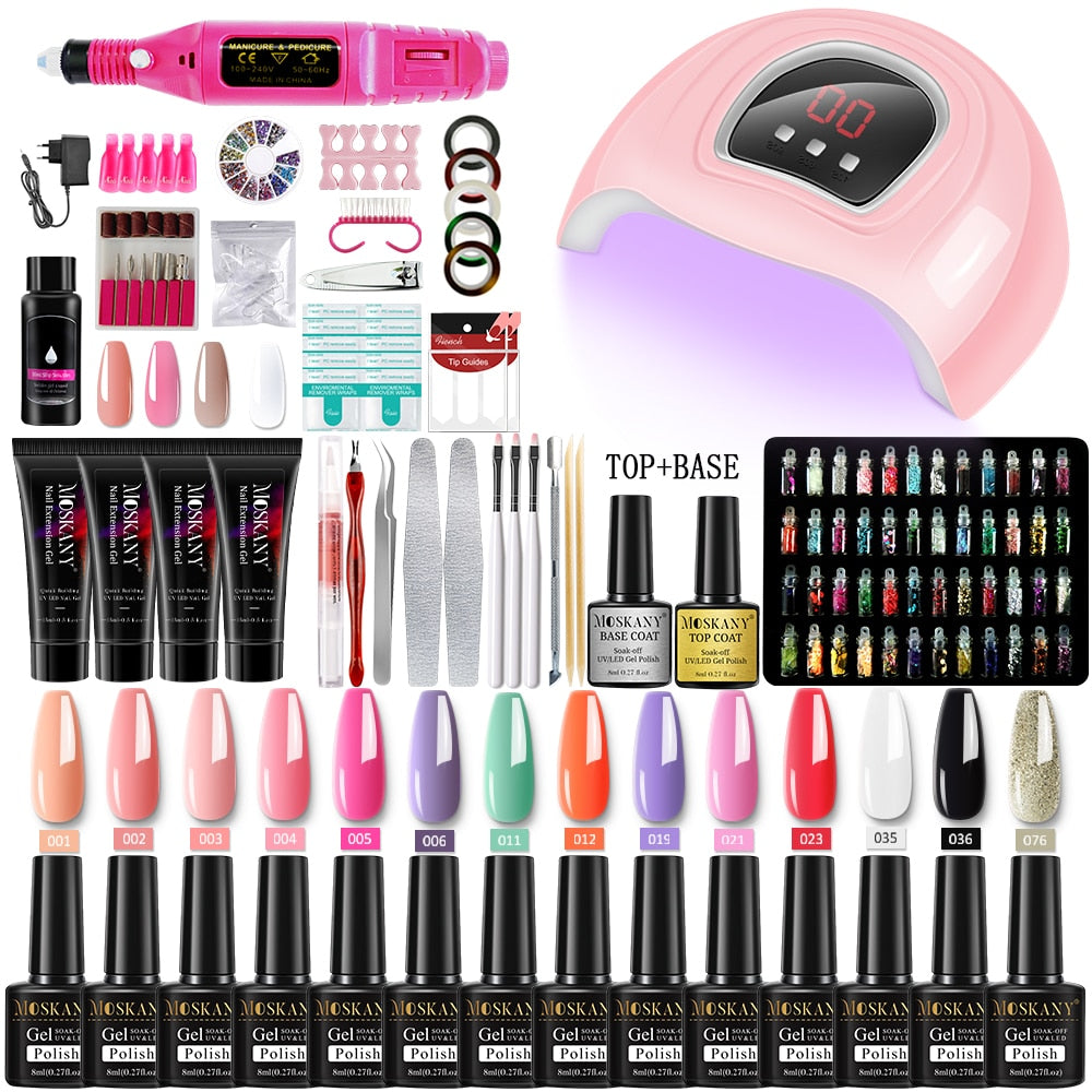 Beauty Nail Set With Nail Lamp Nail Dryer Nail Drill Machine Manicure Set Nail Art Tool