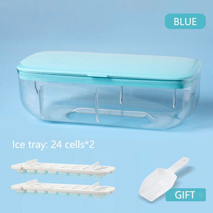 Silicone Ice Mold And Storage box 2 In 1 Ice Cube Tray