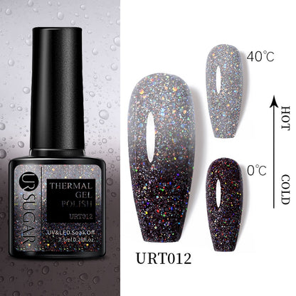 Beauty Thermal Ultra-thin Glitter 3 Colors Soak Off Nail Art Gel