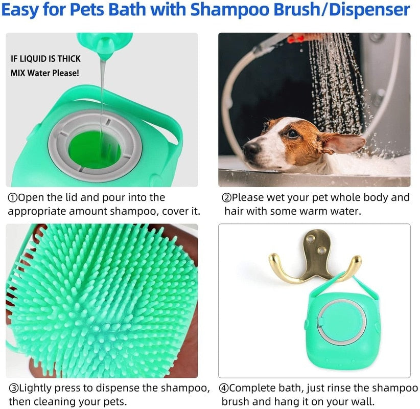 Cat Dog Shampoo Brush pet Silicone Bathroom Comb