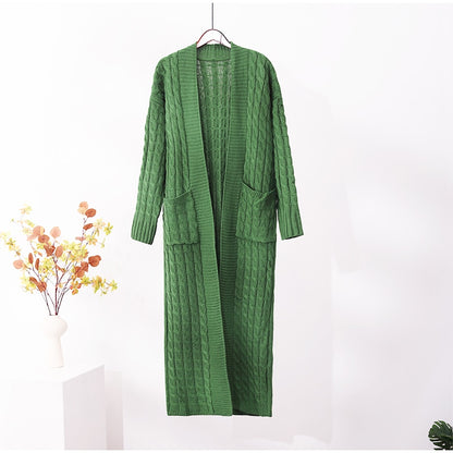 Cardigan Women Green Knitted Crochet