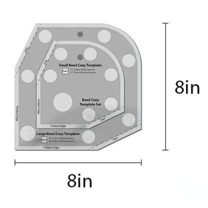 Bowl Cozy Template Cutting Ruler Set Bowl