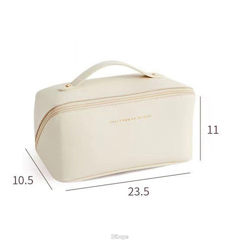 Large-Capacity Makeup Leather Cosmetic Bag