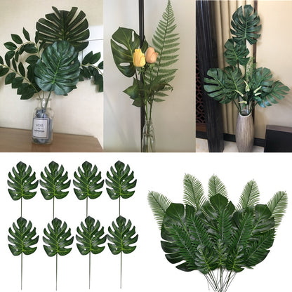 Artificial Plants Tropical Monstera Palm Leaves