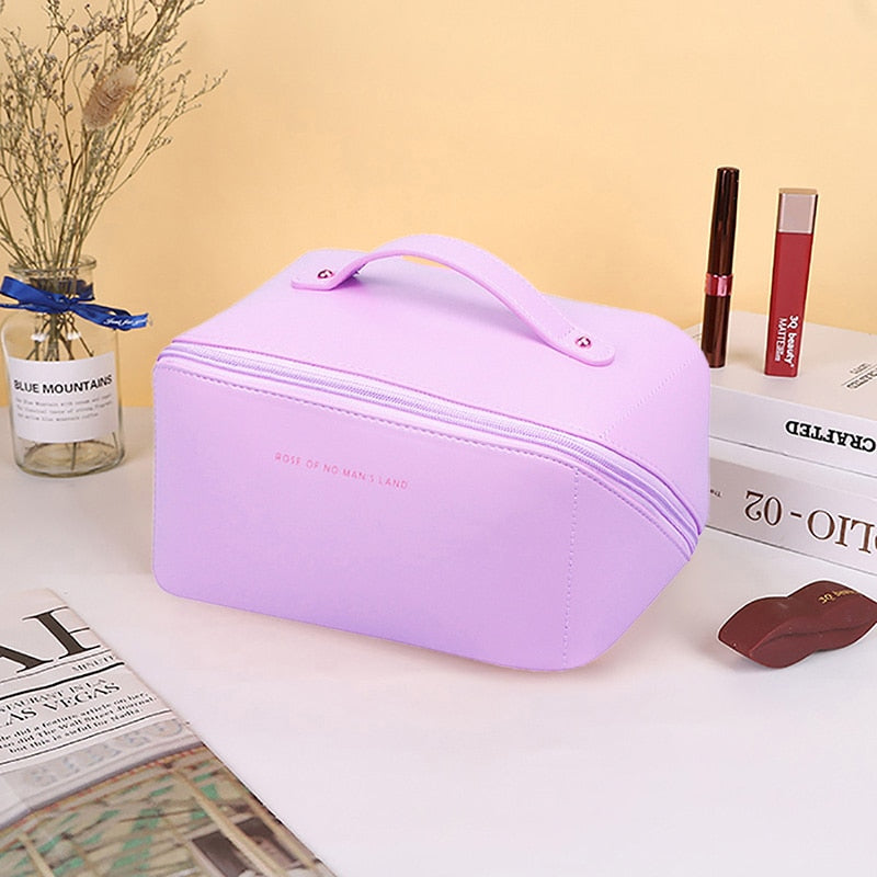 Large-Capacity Makeup Leather Cosmetic Bag