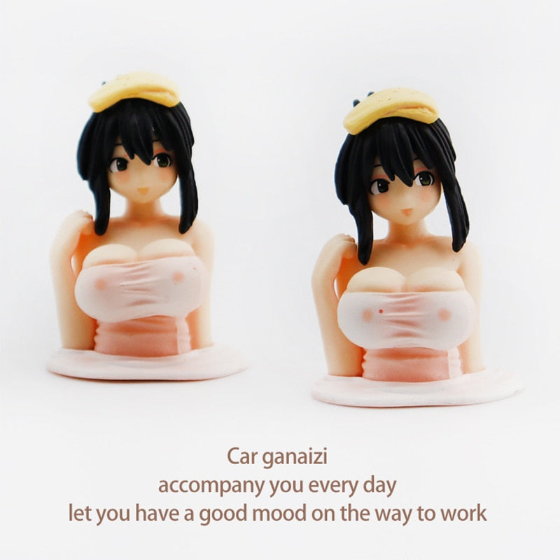 Cute Chest Shaking Girls Ornaments Cartoon Car Dashboard