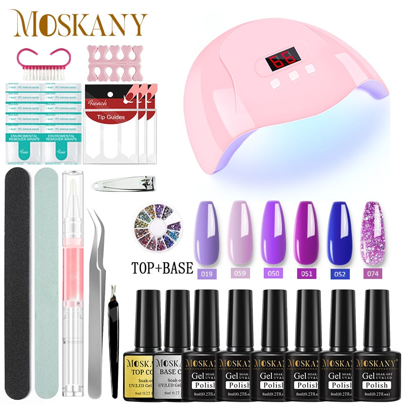 Beauty Nail Set With Nail Lamp Nail Dryer Nail Drill Machine Manicure Set Nail Art Tool