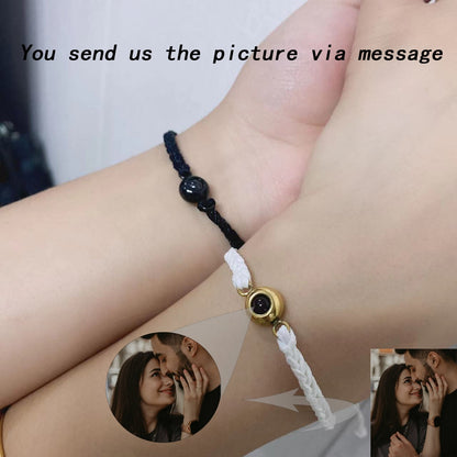 Personalized Circle Photo Bracelet Projection Bracelets