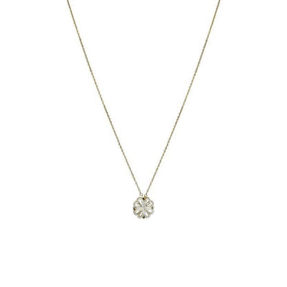 Retro Magnetic Folding Heart Shaped Four Leaf Clover Pendant Necklace Women Love