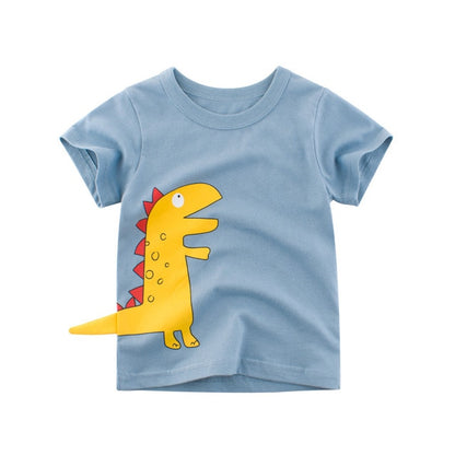 Cartoon T-shirts Kids Dinosaur Print