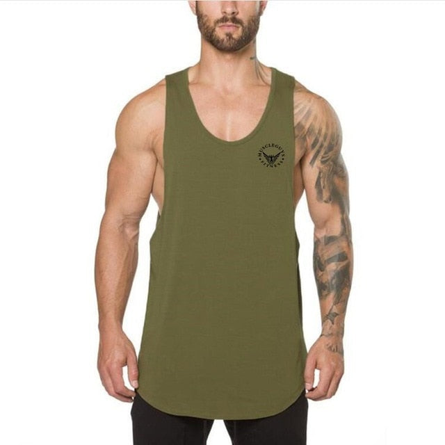 Brand gym clothing cotton singlets canotte