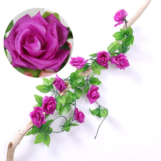 235cm Silk Roses Ivy flower Vine Artificial Flowers
