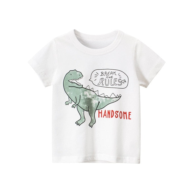 Cartoon T-shirts Kids Dinosaur Print