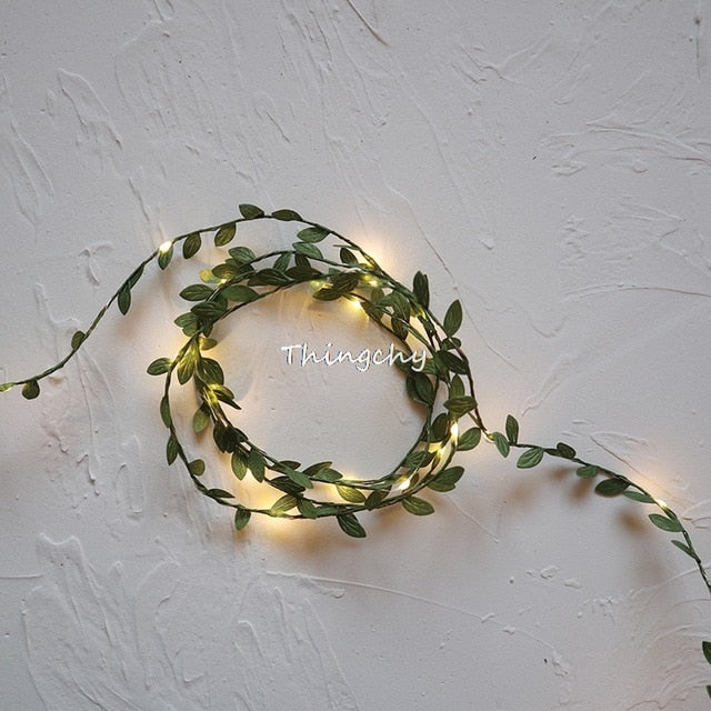 Tiny leaf garland fairy light decor