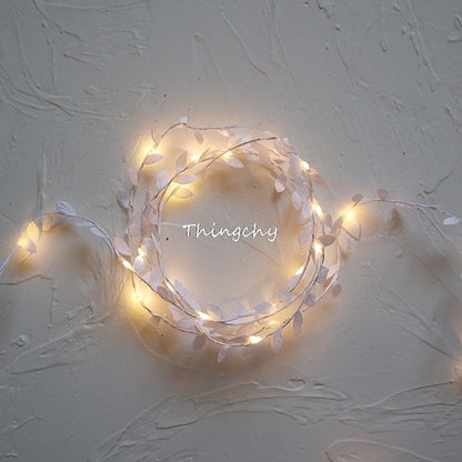 Tiny leaf garland fairy light decor