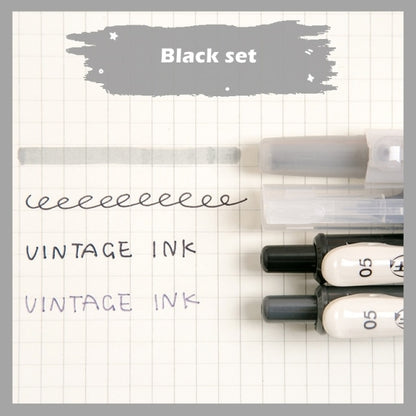 4pieces Vintage Color Gradient Pens Set