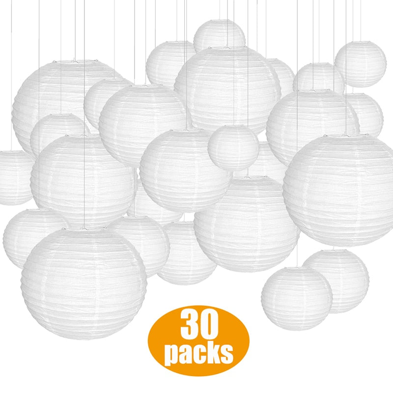 30 Pieces Paper Lantern Assorted Lanterne