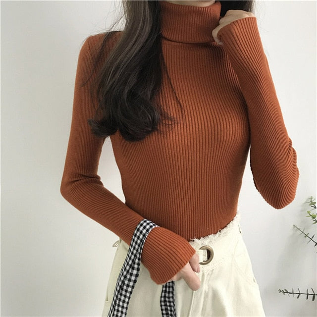 Winter Thick Sweater Knitted Ribbed Pullover
